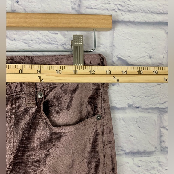Free People Taupe Brown Velvet Cropped Flare Pants Size 24 Bohemian 90’s Y2K - Picture 13 of 15